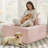 Modular Square Compression Sofa Chair, No Assembly Required Single Seater Lounge With Back Pillow,  Multi-Functional Lazy Sofa Chair For Living Room, Bedroom, Guest Room, Set Of 2-1035563867