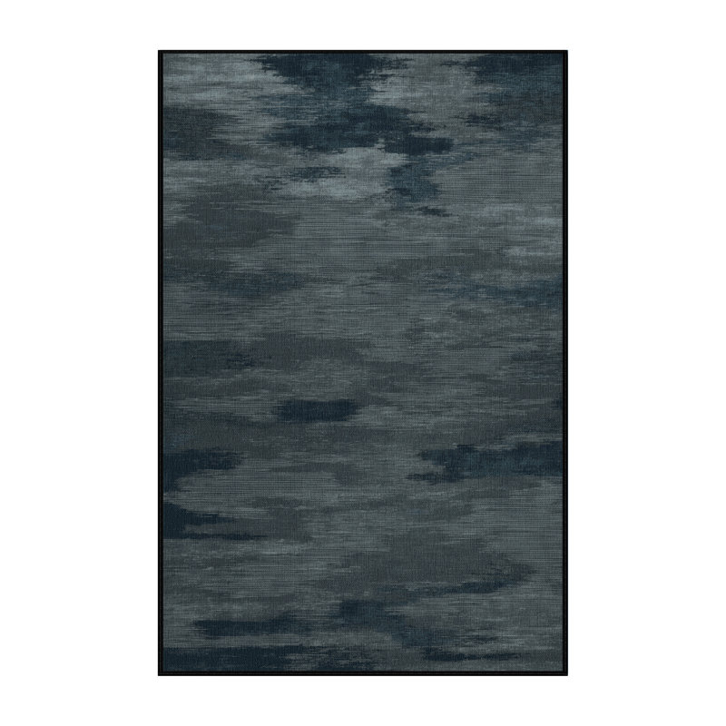 Tapis noir lavable à la machine, Rectangle 5 pi x 7 pi