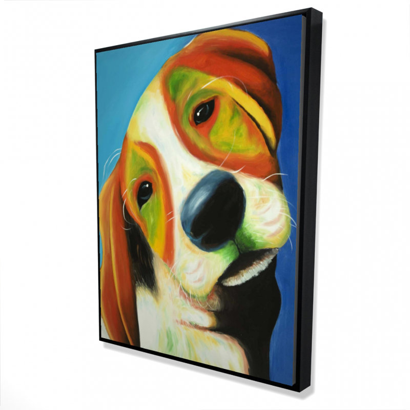 Colorful Beagle Dog Print On Canvas
