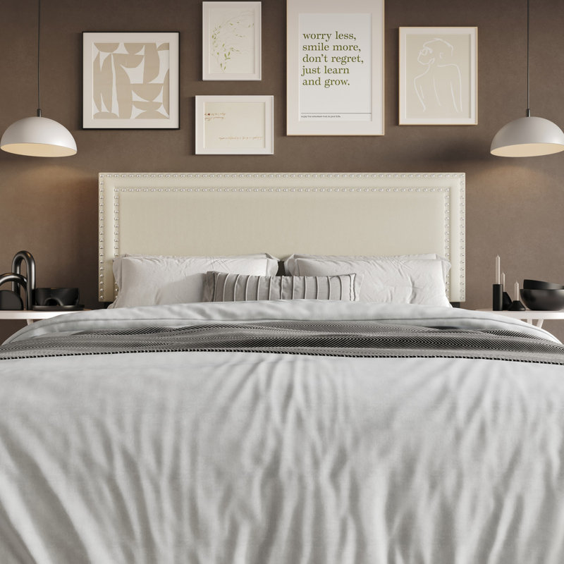 Iwar Upholstered Headboard, Beige, Queen