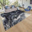 Tapis à poils longs en polypropylène / polyester bleu marine / ivoire Christustr-95751549
