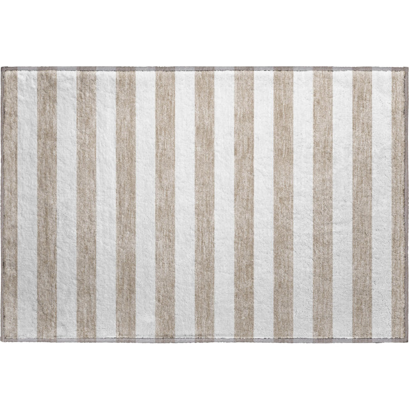 Premium Machine Washable Cerrito AMF528 Taupe Rug, Rectangle 1'8" x 2'6"