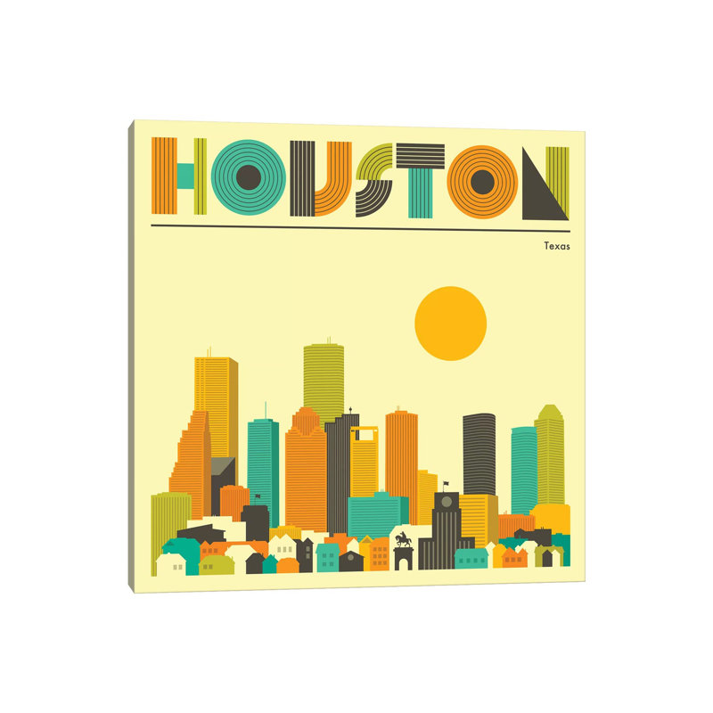 Houston Skyline II by Jazzberry Blue - Wrapped Canvas Print, 66.04 cm H x 66.04 cm W x 3.175 cm D