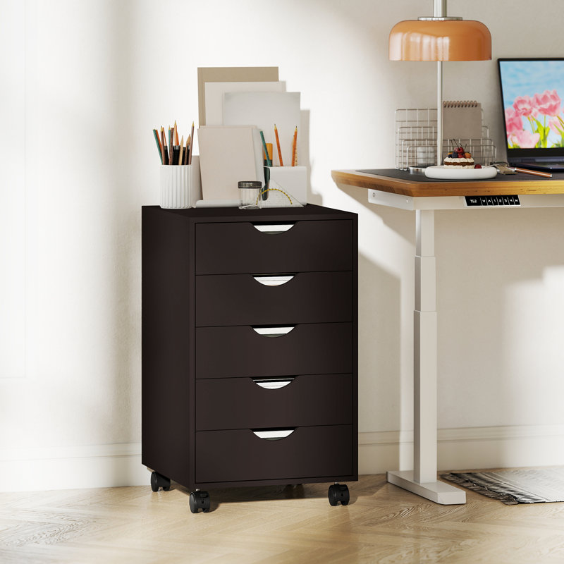 Laga 15.75'' Wide 5 - Drawer Filing Storage Cabinet, Brown