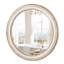 Miroir circulaire de 23,7 pouces pour espace de vie. Aspect bois avec bordure blanchie. Réflexion. Facile à installer. Miroir Edge. Installation et entretien transparents