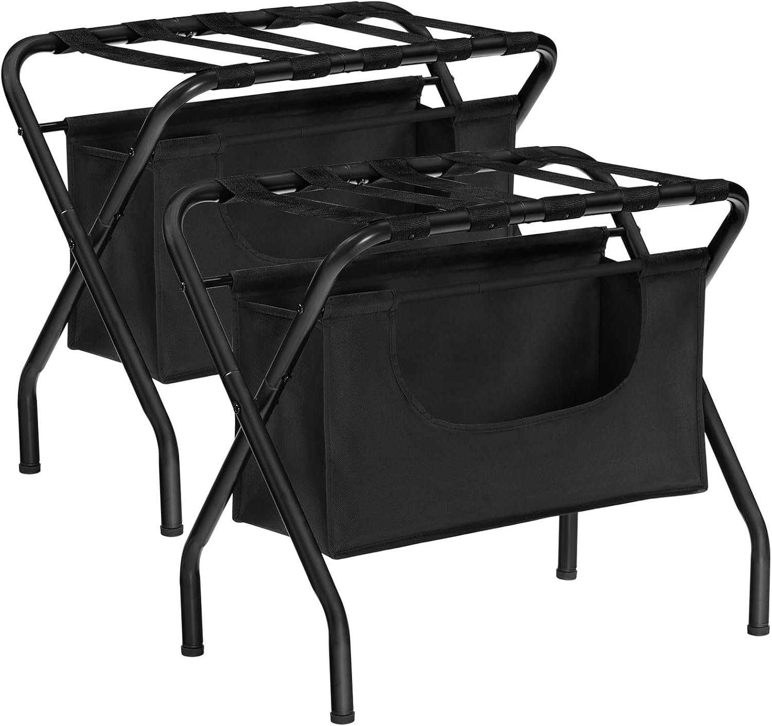 Bisiot 2 Pack Luggage Rack With Laundry Bag, Guest Room Folding Space ...
