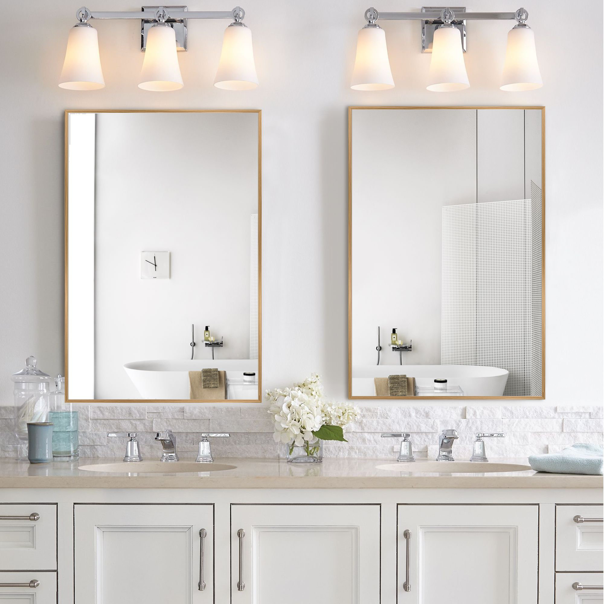 Wrought Studio Kayelle Metal Wall Mirrors Bathroom Vanity Mirrors | Wayfair