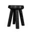 Ebonized Totem Stool (Tall) ~ Inspired by its charred, sculptural presence, this 100% reclaimed stool embodies both primal craftsmanship and modern minimalism, like a relic reborn in ebony.