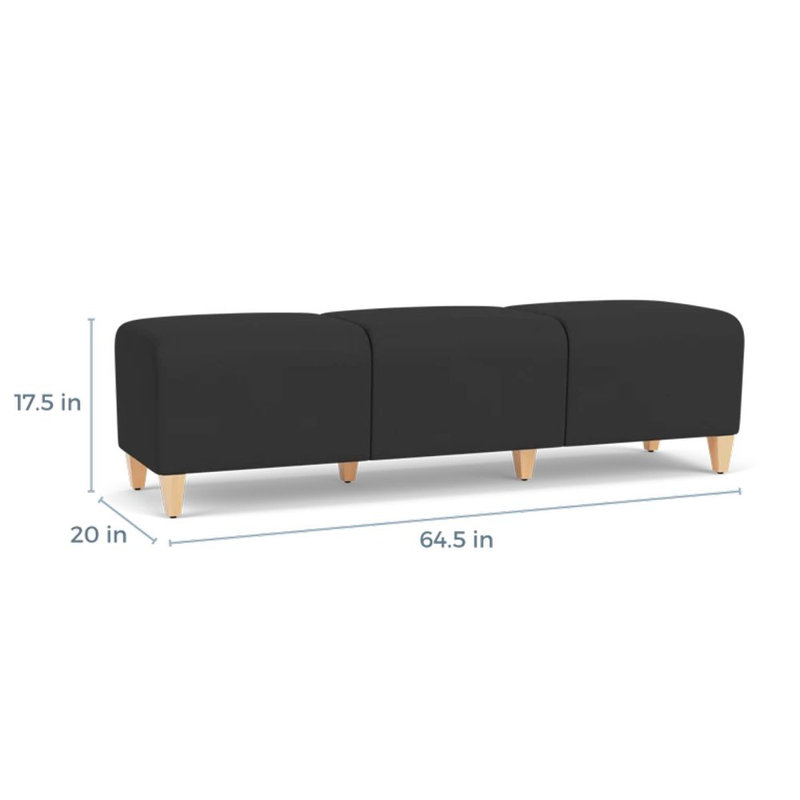 Banc de réception 3 places Siena, Naturel, Graphite portes ouvertes