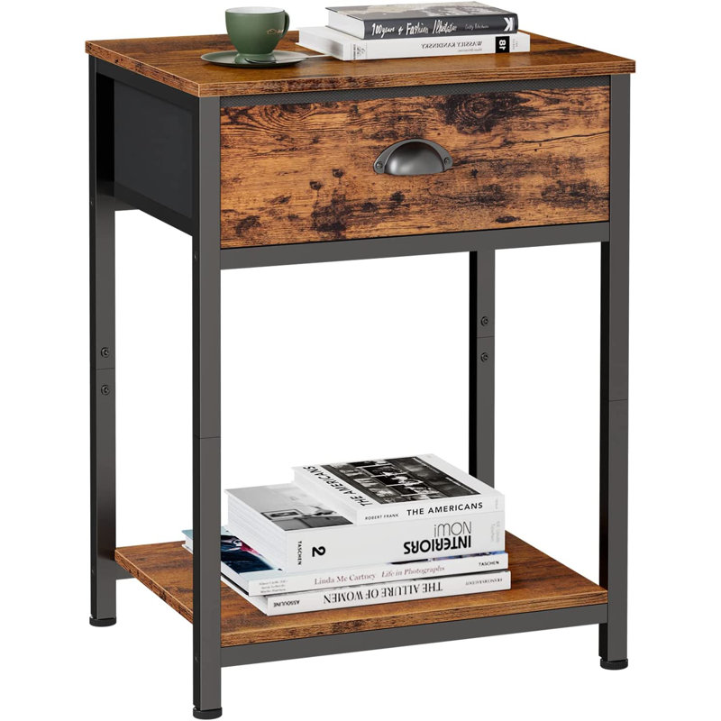 End Table with Storage, Brown