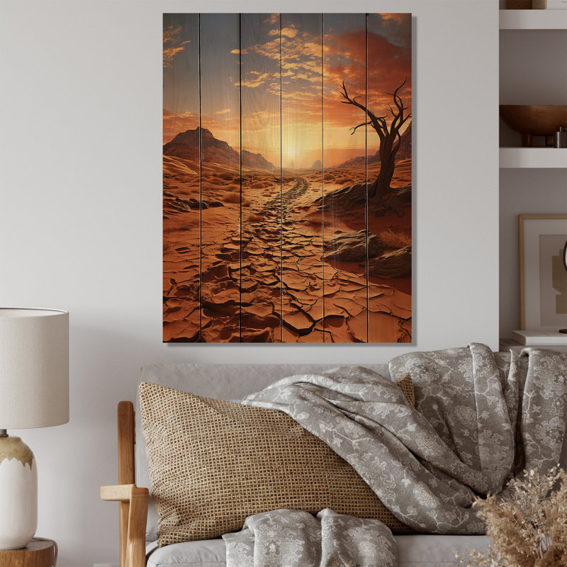 Ribera, désert africain, «Wanderlust» sur bois, H 32 po x l 24 po x P 0,78 po