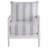 White & Navy Stripe Spindle Accent Chair – Boho/Nautical Style + Padded Armrests