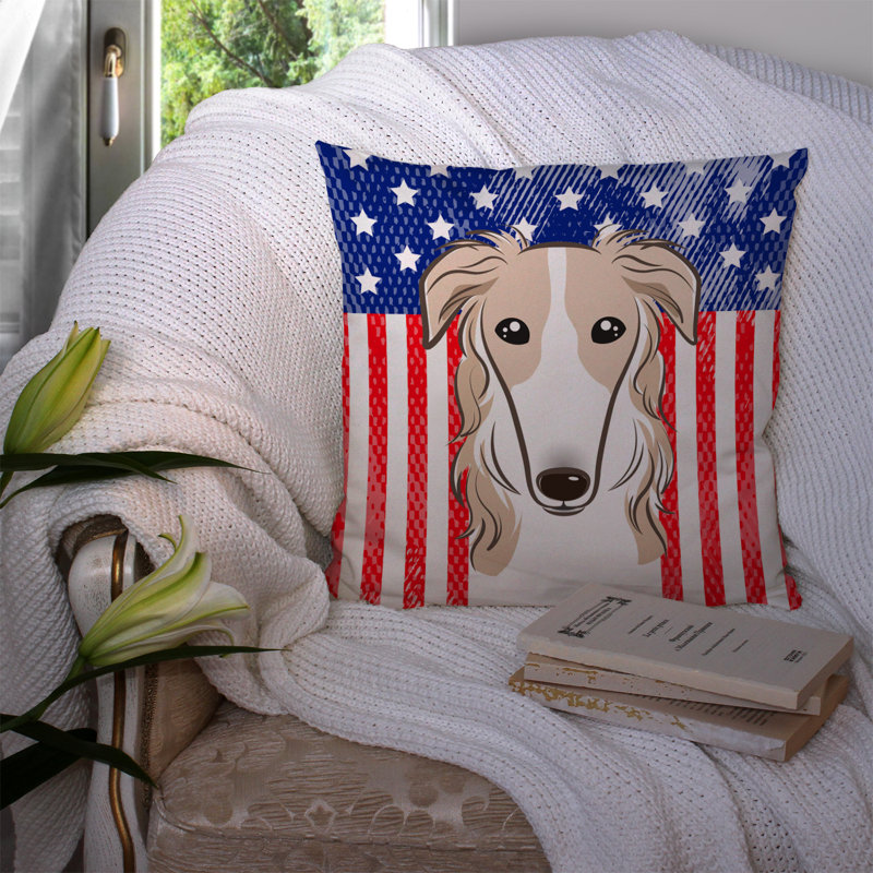  Coussin 14 "American Flag, 14 po x 14 po, Barzoï