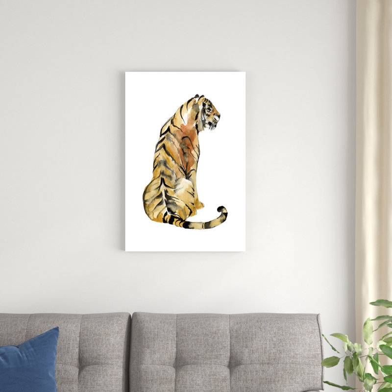 Tigre assis I, H 30 po x l 20 po x P 1,25 po