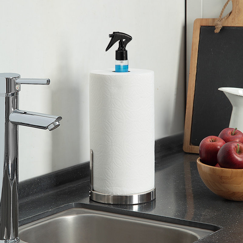 Distributeur de papier porte-serviettes lourd avec vaporisateur intégré, Argent