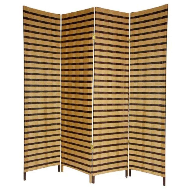 6 ft. Tall Two Tone Natural Fiber Room Divider, 4