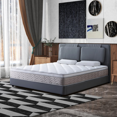 12" Medium Hybrid Pillow Top Mattress In A Box - Gel Memory Foam & Pocket Springs, Breathable Cover, Certipur-US Certified Twin/Full/Queen/King by Alwyn Home