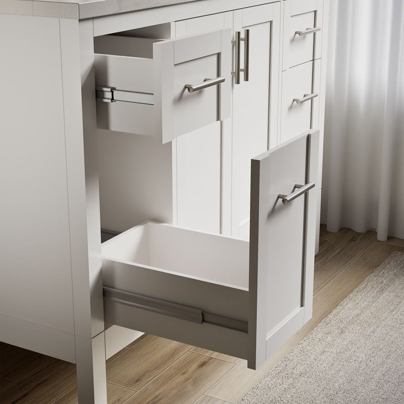 49" Single Bathroom Vanity Set, White, White