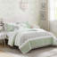 Ensemble de courtepointe en percale de coton vert sauge Dawn pour lit double/queen avec coussins décoratifs-1005928316-1005928318