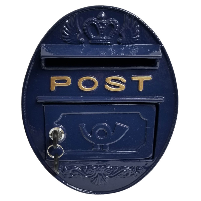 Cannelle Wall Mounted Post Box, Blue