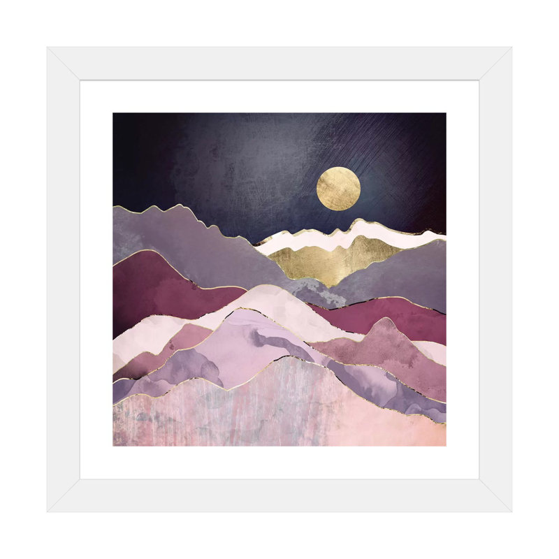 Rêve de framboise - imprimé, Encadré par un papier blanc, H 16 po x l 16 po x p 1 po