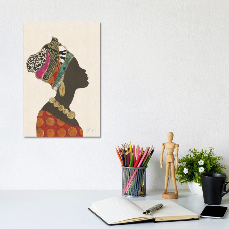 African Silhouette Woman I 1 Piece Wrapped Canvas Wall Art, 20.32 cm H x 30.48 cm W