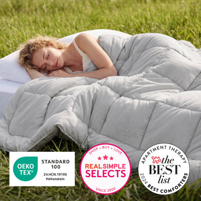 Bedsure King Box-Stitch Down Alternative Duvet Insert – Light Gray , All-Season Comforter
