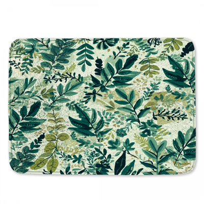 Tapis de bain à feuillage vert