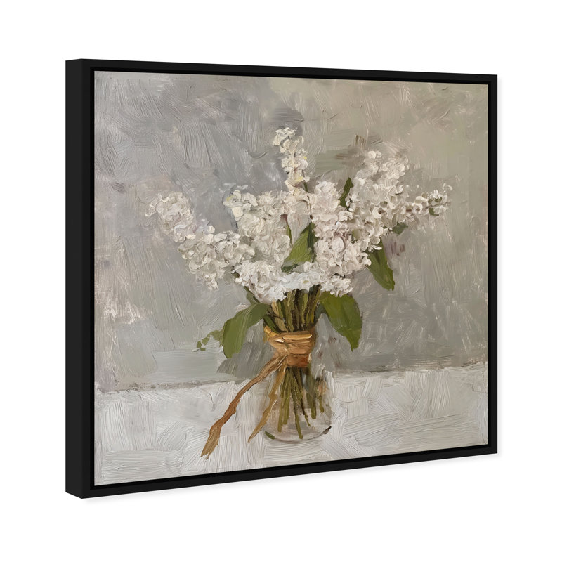 Snowbound Flower Canvas Floral & Botanical Print by Oliver Gal, Black Frame, 12 x 12, 13"H x 13"W, Black Frame