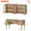 Ensemble de bureau 2 pièces, bureau double 56 po et ensemble de 2 armoires avec porte vitrée-1603622182