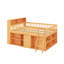 Grand lit mezzanine avec tablettes de rangement et armoire, structure de lit mezzanine basse en bois avec lumière DEL et échelle, espace spacieux sous le lit-1296910354-1296910349