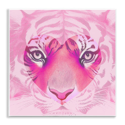 «Pink Heart Tiger Face» par Daphne Polselli