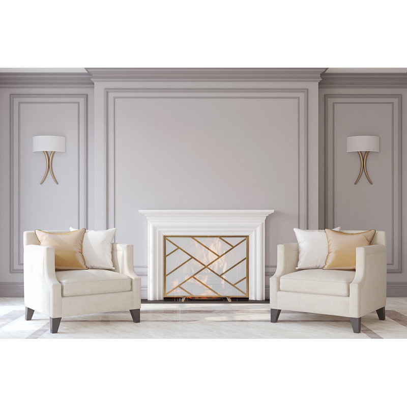 Amsterdam Steel Fireplace Screen, Royal Gold