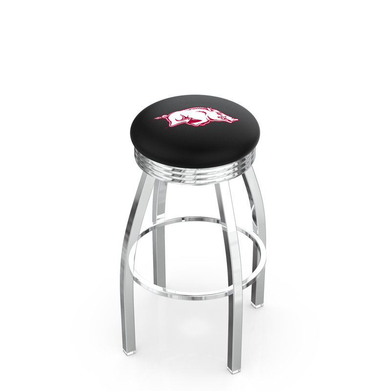 Tabouret de bar Logo Series, Tabouret de comptoir (siège d'une hauteur de 25 p, Noir soudé uni, Université de l'Arkansas