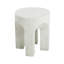 Table d'appoint ronde en béton avec finition blanc antique