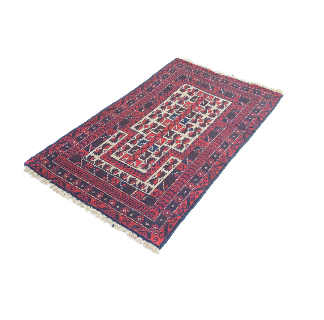 Hand Knotted Wool Red Indoor/Outdoor Rug