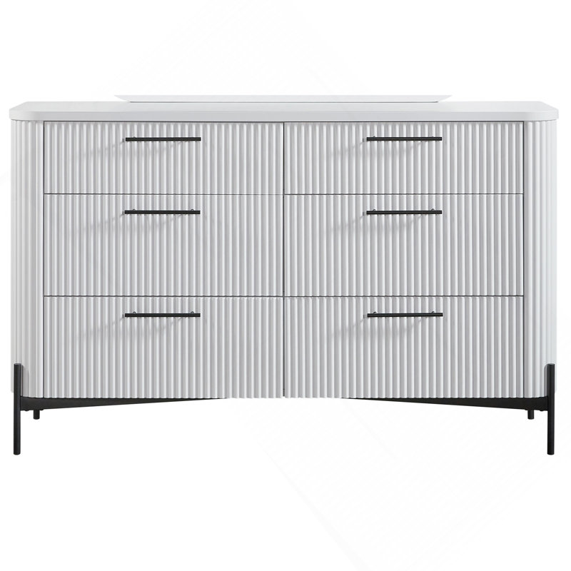 6 Drawer Dresser - White, White