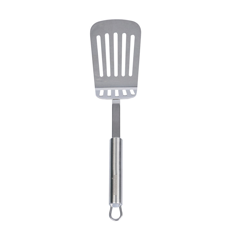 Turbine à fentes en acier inoxydable de 12,5 po pour restaurant - Spatule standard en métal résistant à la chaleur avec poignée ergonomique, va au lave-vaisselle