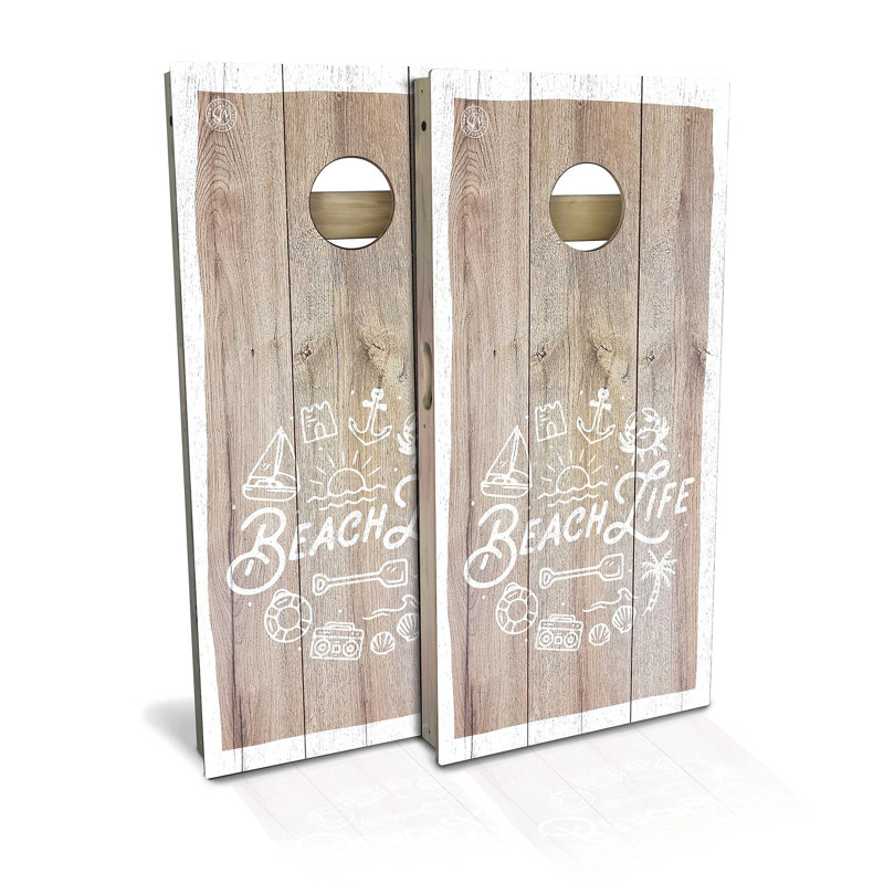 Ensemble de jeu de cornhole 2 'x 4' avec lumières à trous Beach Life