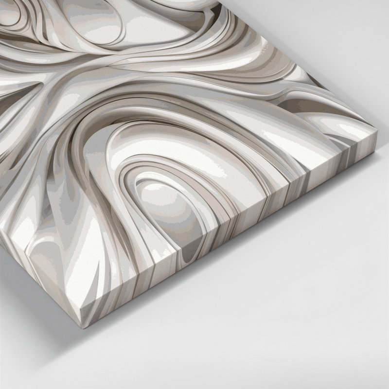 Biomorphic Abstraction 80 Grey Canvas Wall Art, 16" H x 16" W