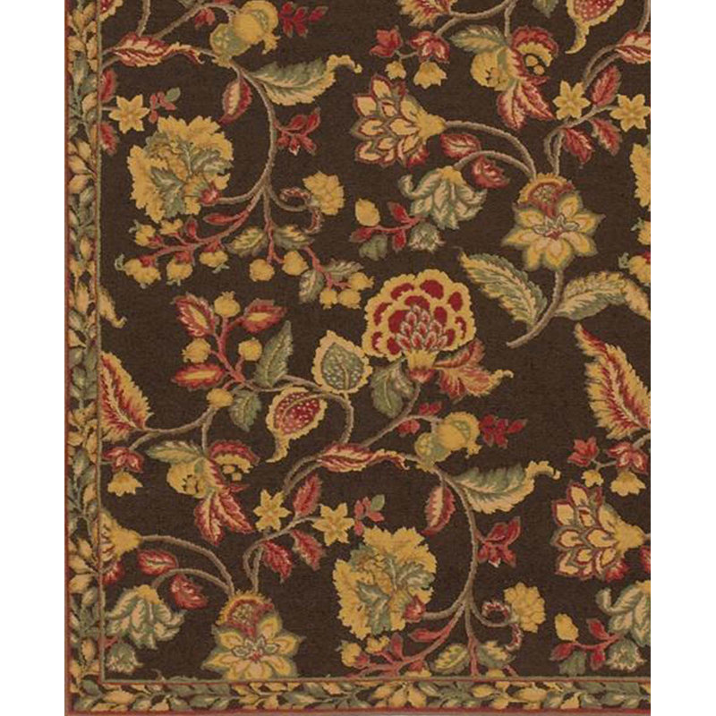 Wool Floral Area Rug, Rectangle 9' x 12'2"