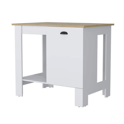 1-Door Kitchen Island With Open Shelf