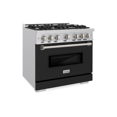 ZLINE 36" Classic Gas Range w/ 6 Burner Cooktop & Convection Oven w/ White Matte Door