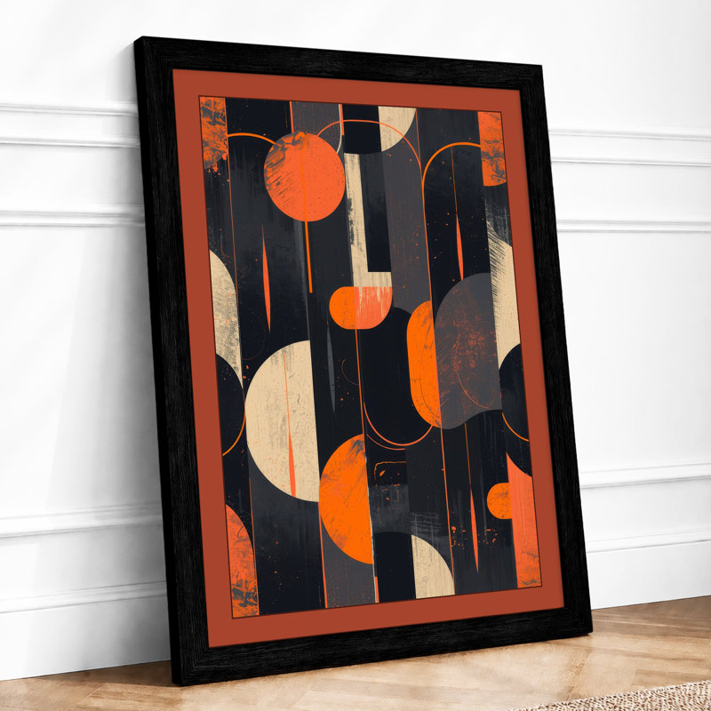 Suspended Geometry Geometric - Framed Print, A1 - 84.1 x 59.4 cm, Black