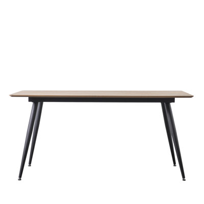 Alec Walnut Metal Base Dining Table