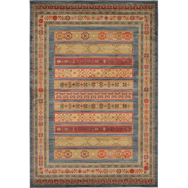 Jaeden Geometric Area Rug, Rectangle 2'2" x 3'1", Blue 