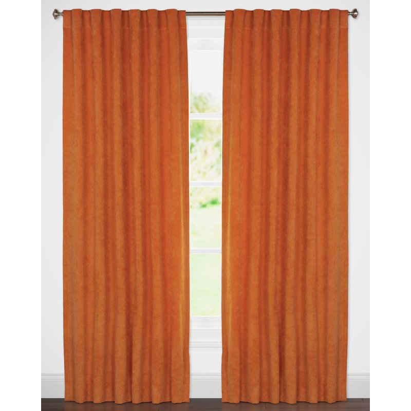 Padma Semi Sheer Curtain Single Panel, Orange