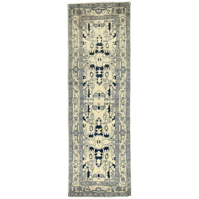 Tapis oriental tribal 3X8 gris One-of-a-Kind