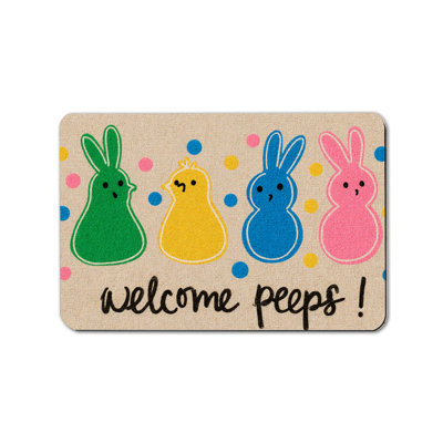 Adorable Welcome Peeps Bunny & Chick Non Slip Floor Mat 24x36