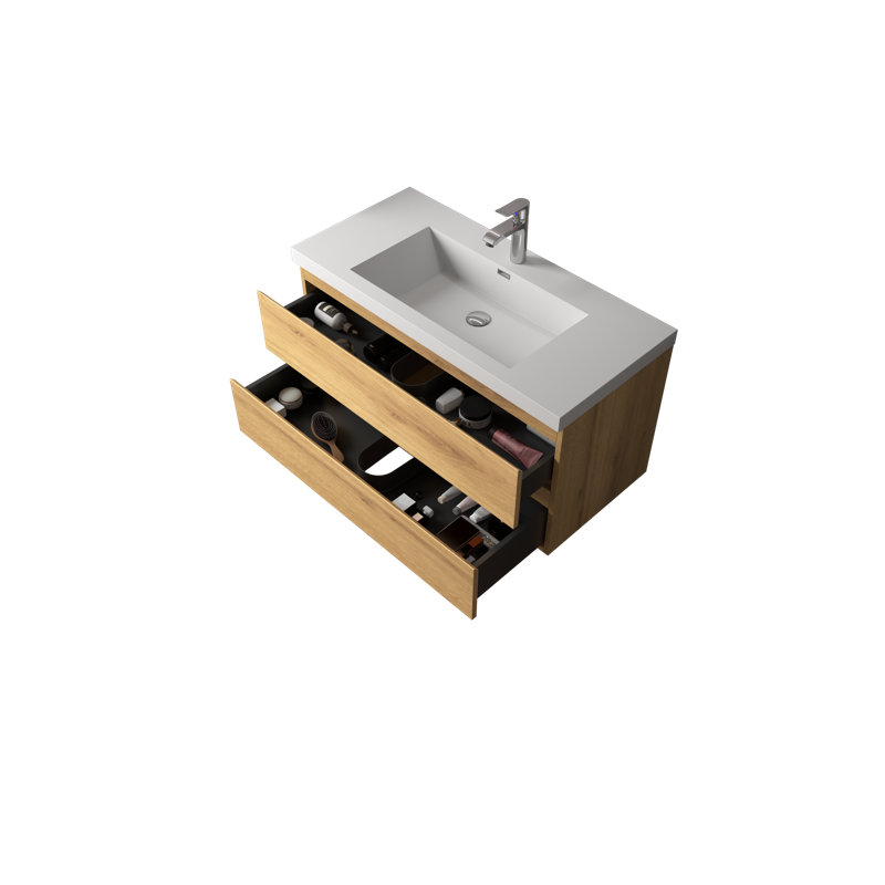 Meuble-lavabo mural simple 42 po A.Oak, 42"